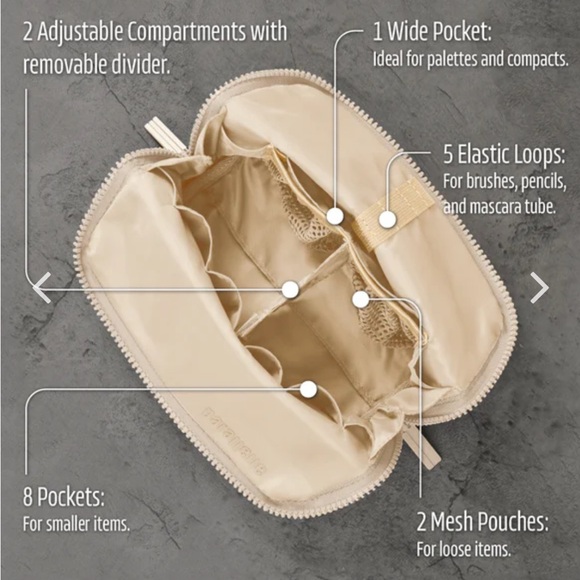 Parallelle Small Cosmetic Bag, Bisque - Picture 2 of 6